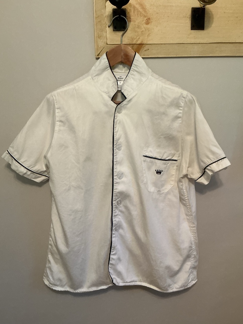 Royal Highnies Women's M 100% Pima Cotton 400 Thread Count White Pajama Top - Picture 2 of 10